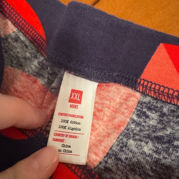 Heart Pattern men’s Pajamas - Navy and Red - Picture 5 of 6